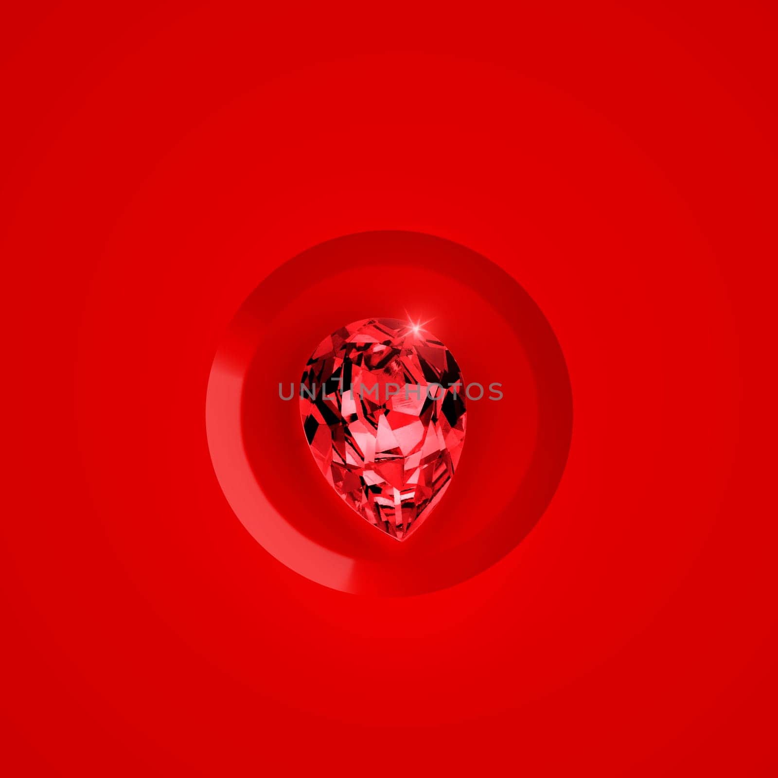 Red diamond on red background