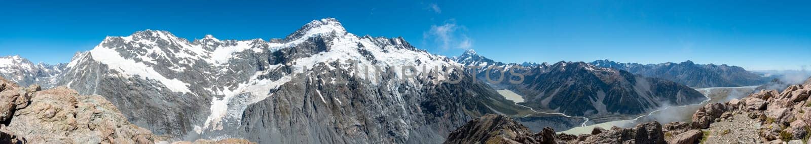 Mount Sefton , Mount Cook and Hooker valley from Mueller Hut Route, Aoraki National Park, South Island of New Zealand