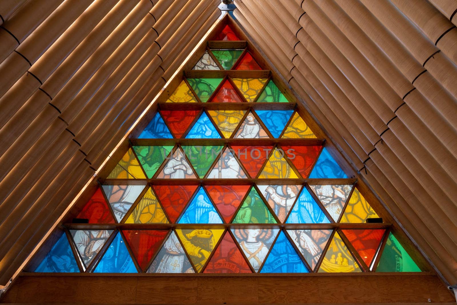 CHRISTCHURCH, NEW ZEALAND - DECEMBER 16, 2022 - Famous Cardboard Cathedral of Christchurch, New Zealand