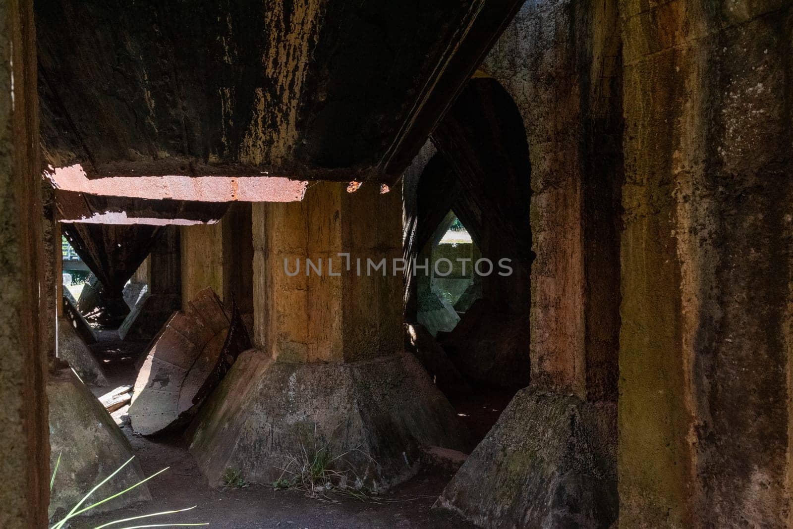 Decayed stamping battery in Karangahake, Coromandel peninsula in New Zealand