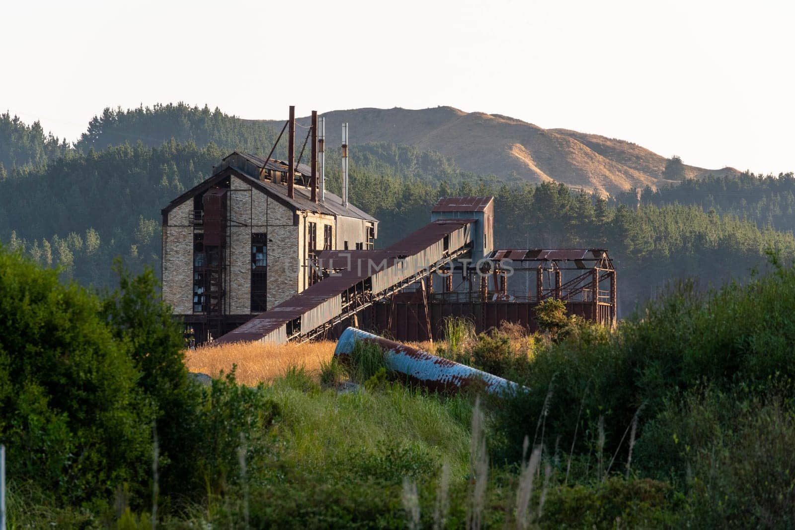Old derelict carbonisation plant in Rotowaro, New Zealand