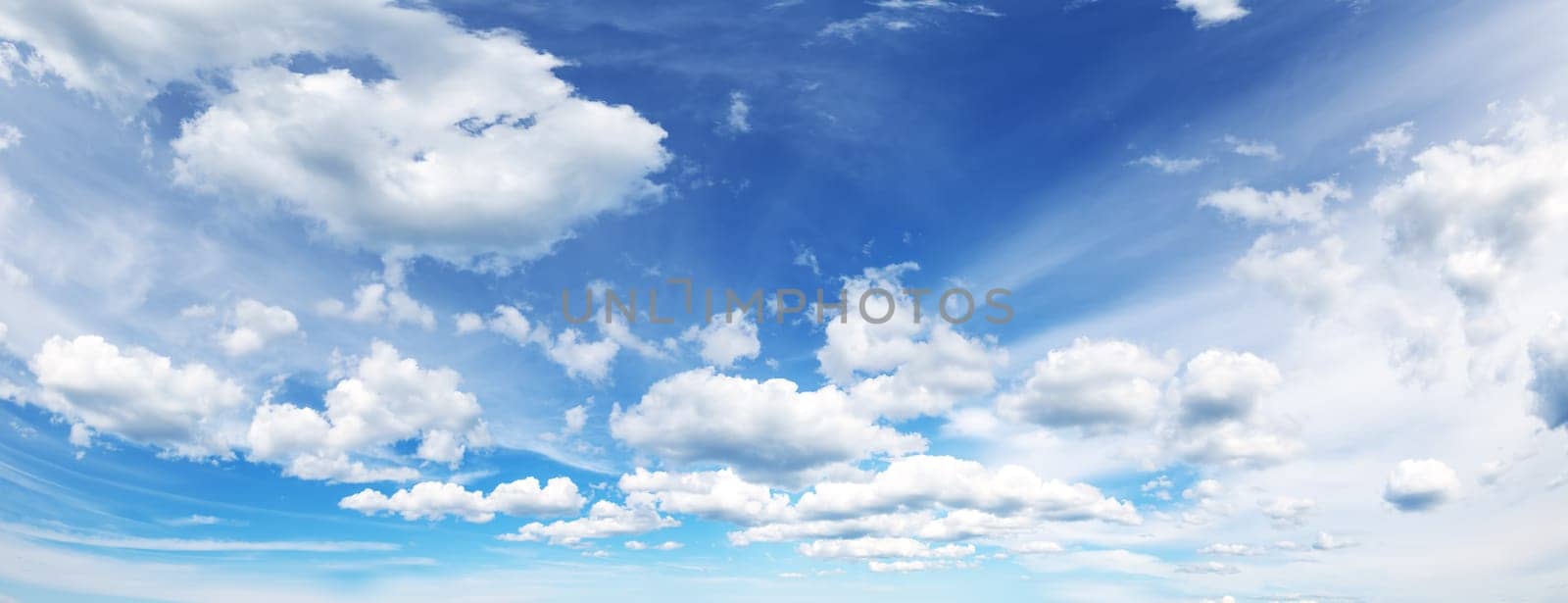 Cloudscape on the blue sky in sunny day in summer. Concept of the wallpaper and background.