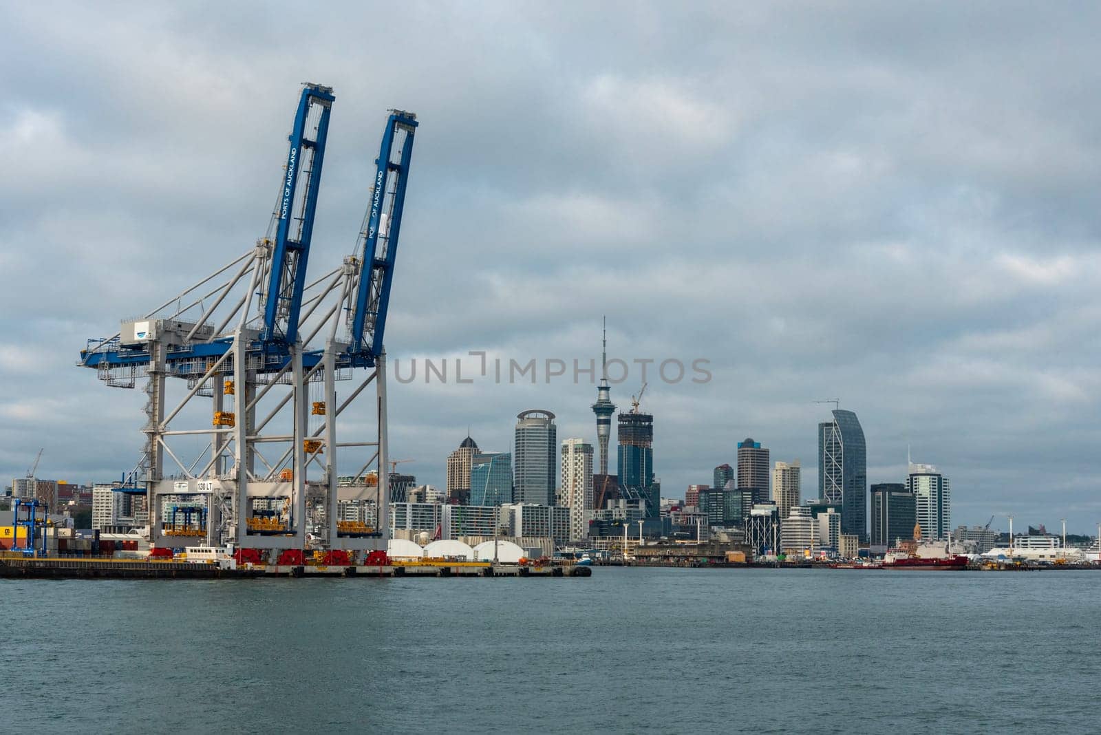 AUCKLAND, NEW ZEALAND - JANUARY 24, 2023 - Cargo harbor in Auckland, New Zealand