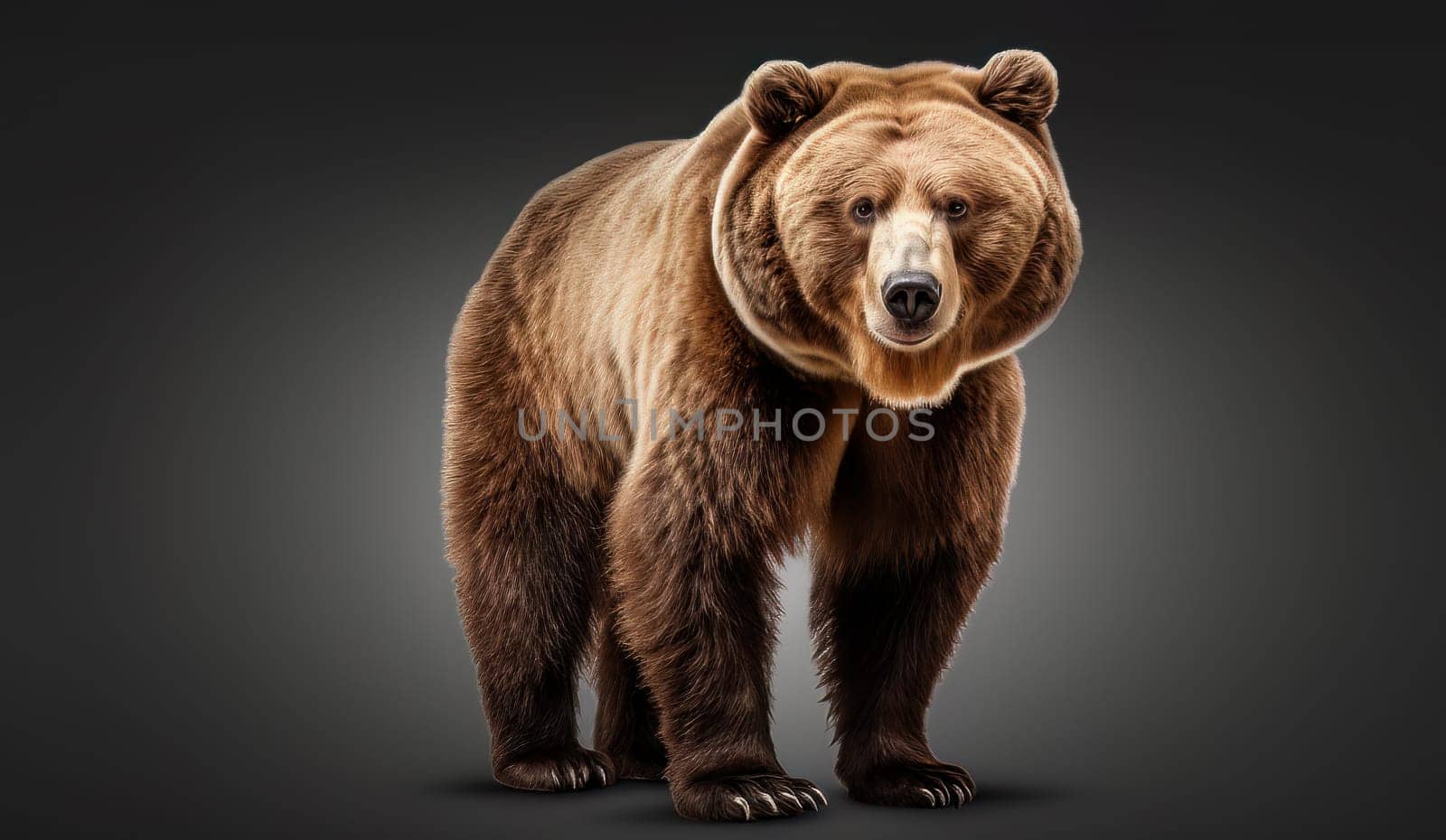 Brown Bear over dark background - generative artificial art