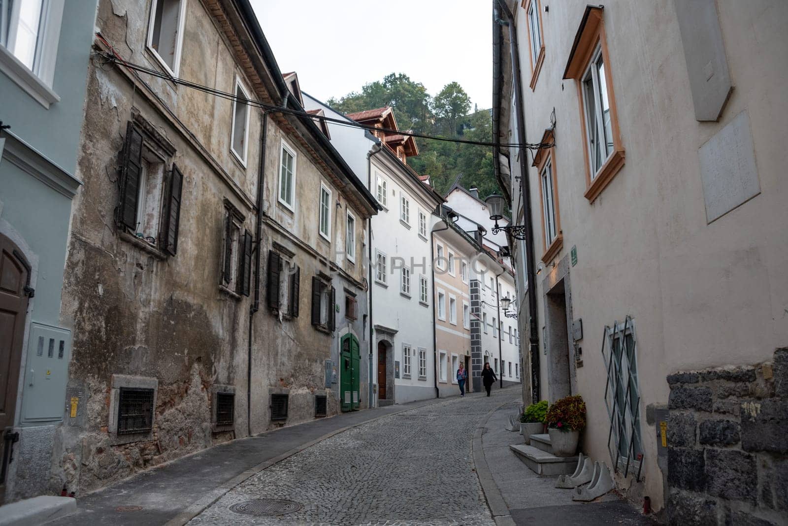 An old alleyway in downtown Ljubljana, capital city of Slovenia