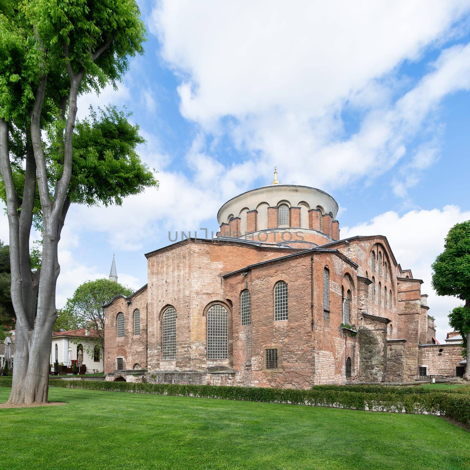 Hagia Irene, aka Holy Peace Church, an old Byzantine style Eastern Orthodox church, located in the outer courtyard of Topkapi Palace, Istanbul, Turkey
