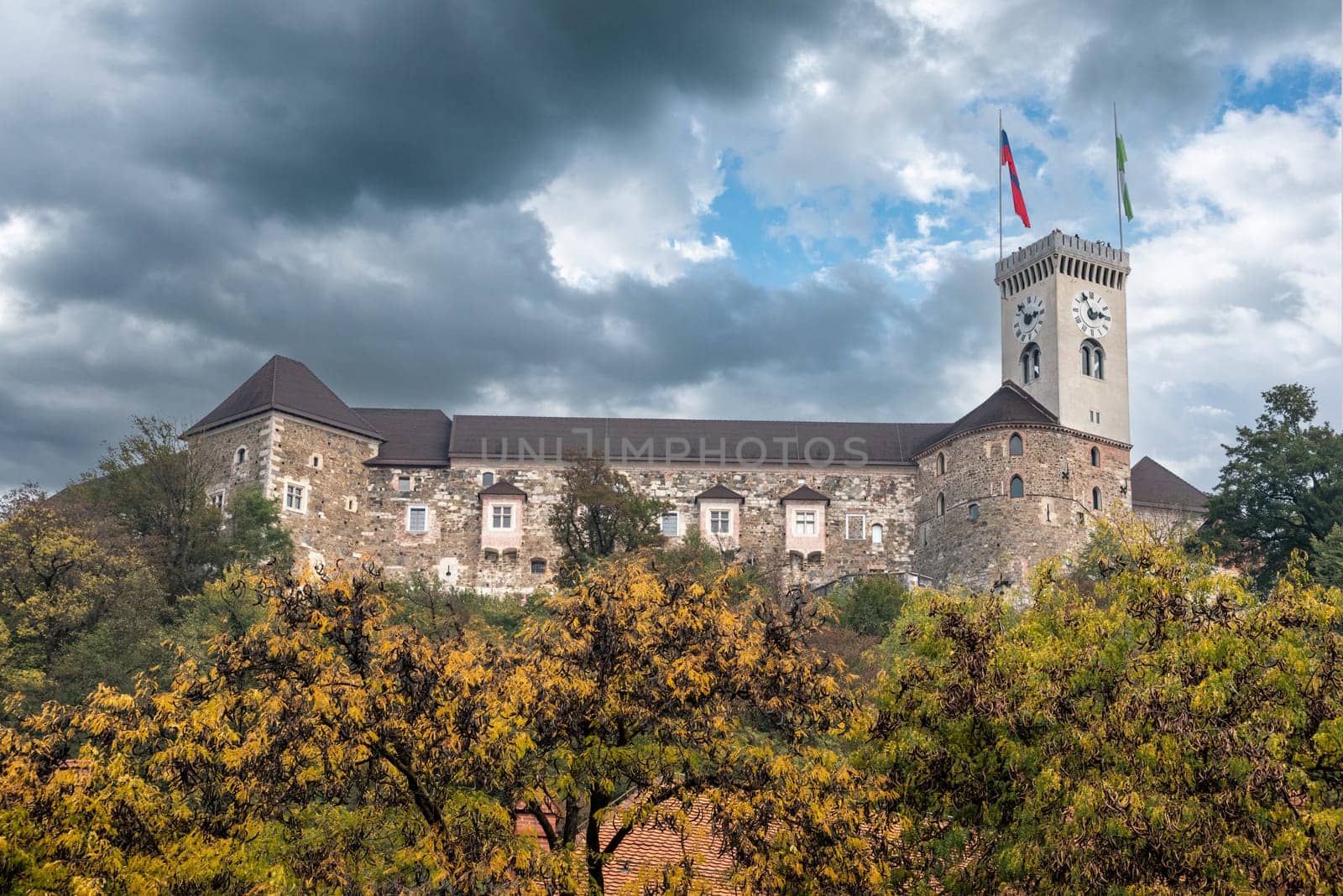 The Ljubljana city castle in autumn, Slovenia