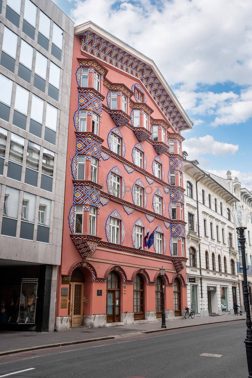 Famous Art Nouveau house Vurnikova in the center of Ljubljana, Slovenia