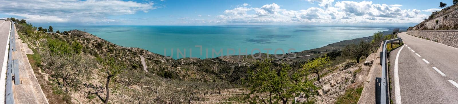Beautiful mountain landscape in Manfredonia on the Gargano Peninsula, Italy