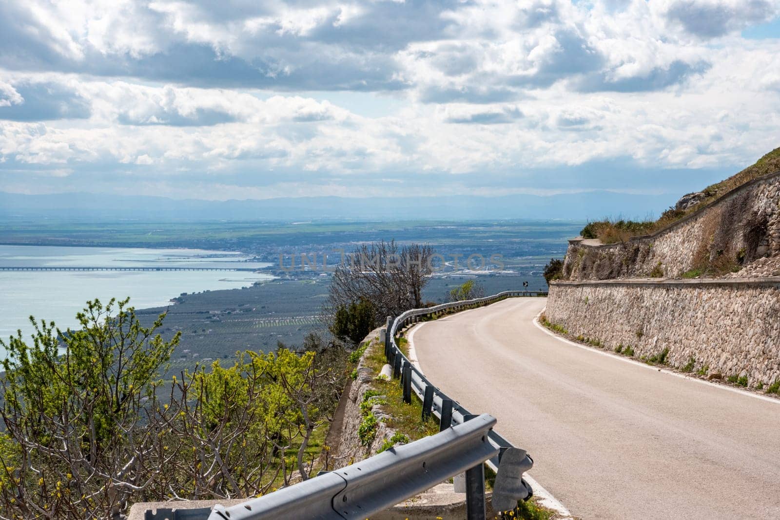 Beautiful mountain landscape in Manfredonia on the Gargano Peninsula, Italy