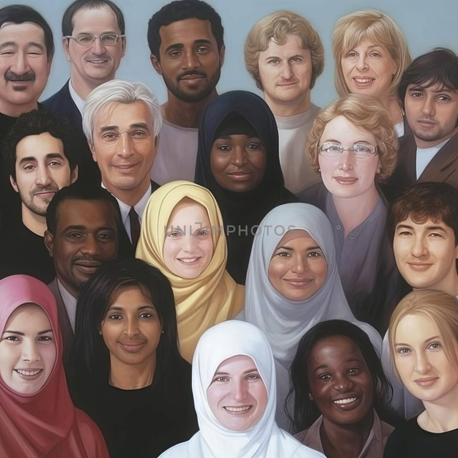 Group of multiethnic people - diversity concept - AI Generated