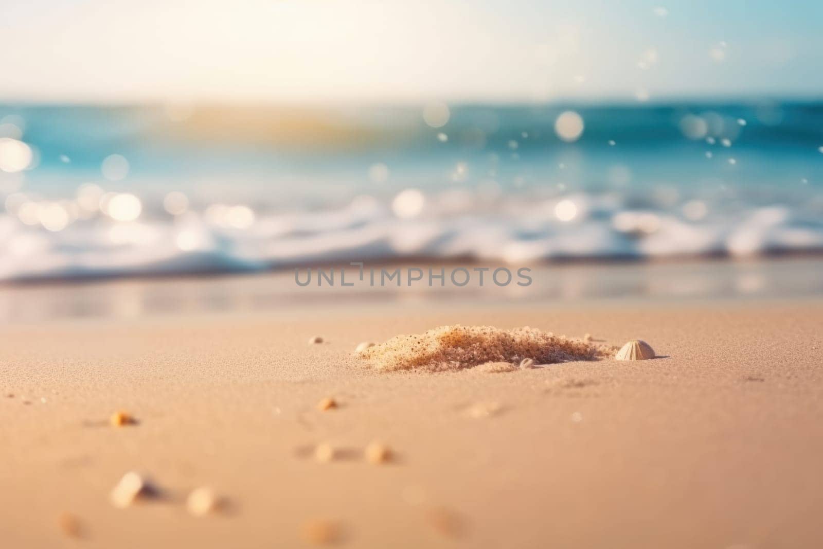 The vivid colors of a starfish against the white sand and clear water create a stunning seascape for beach enthusiasts. AI Generative