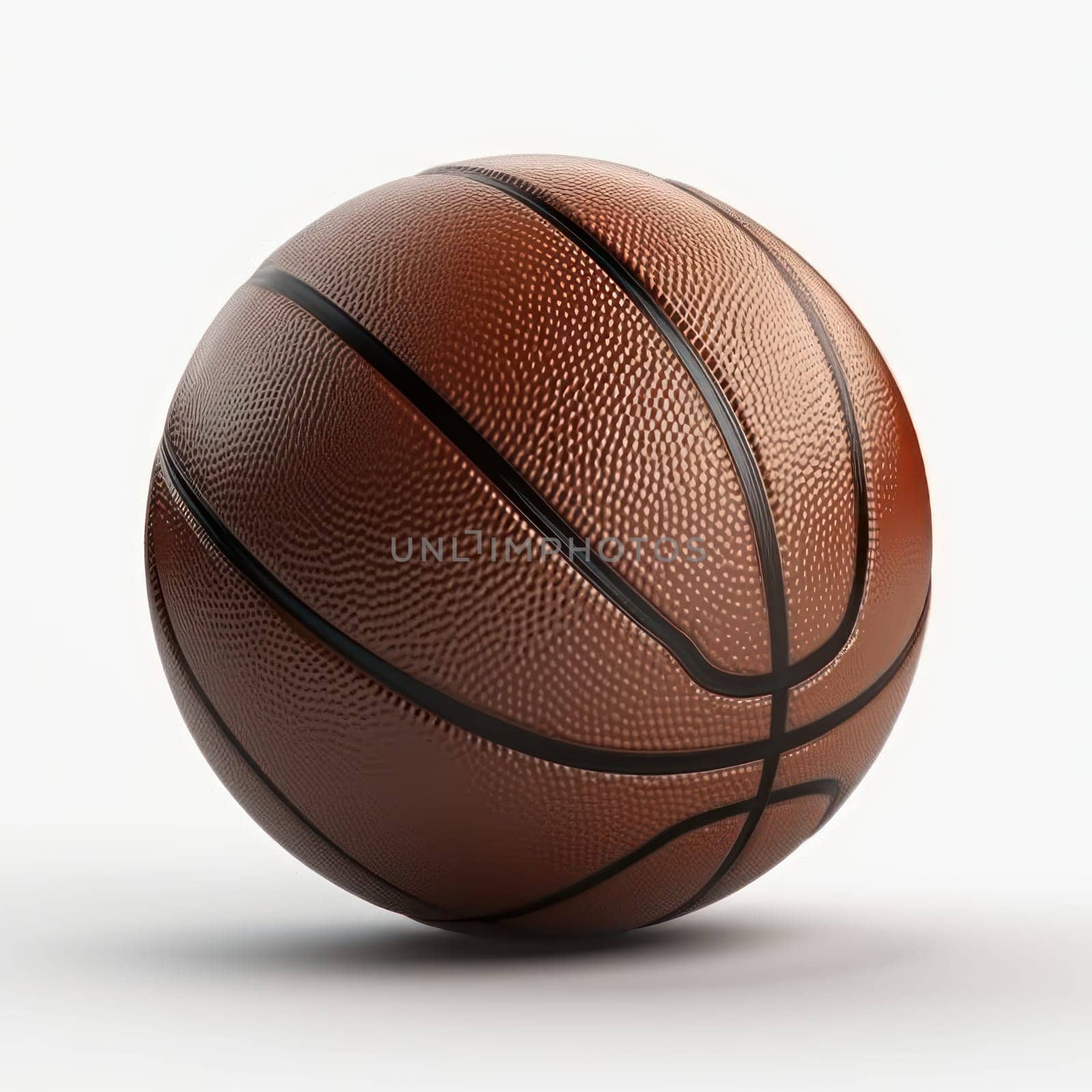 Sporty basketball with black lines on a white surface, ready for action and fun gameplay. AI Generative.