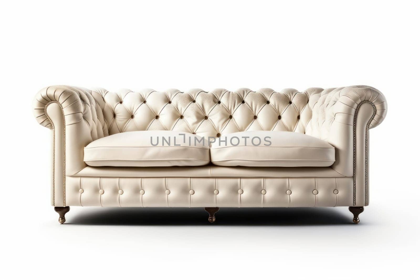 Luxurious leather couch in a stylish, monochrome living room, the perfect centerpiece. AI Generative.