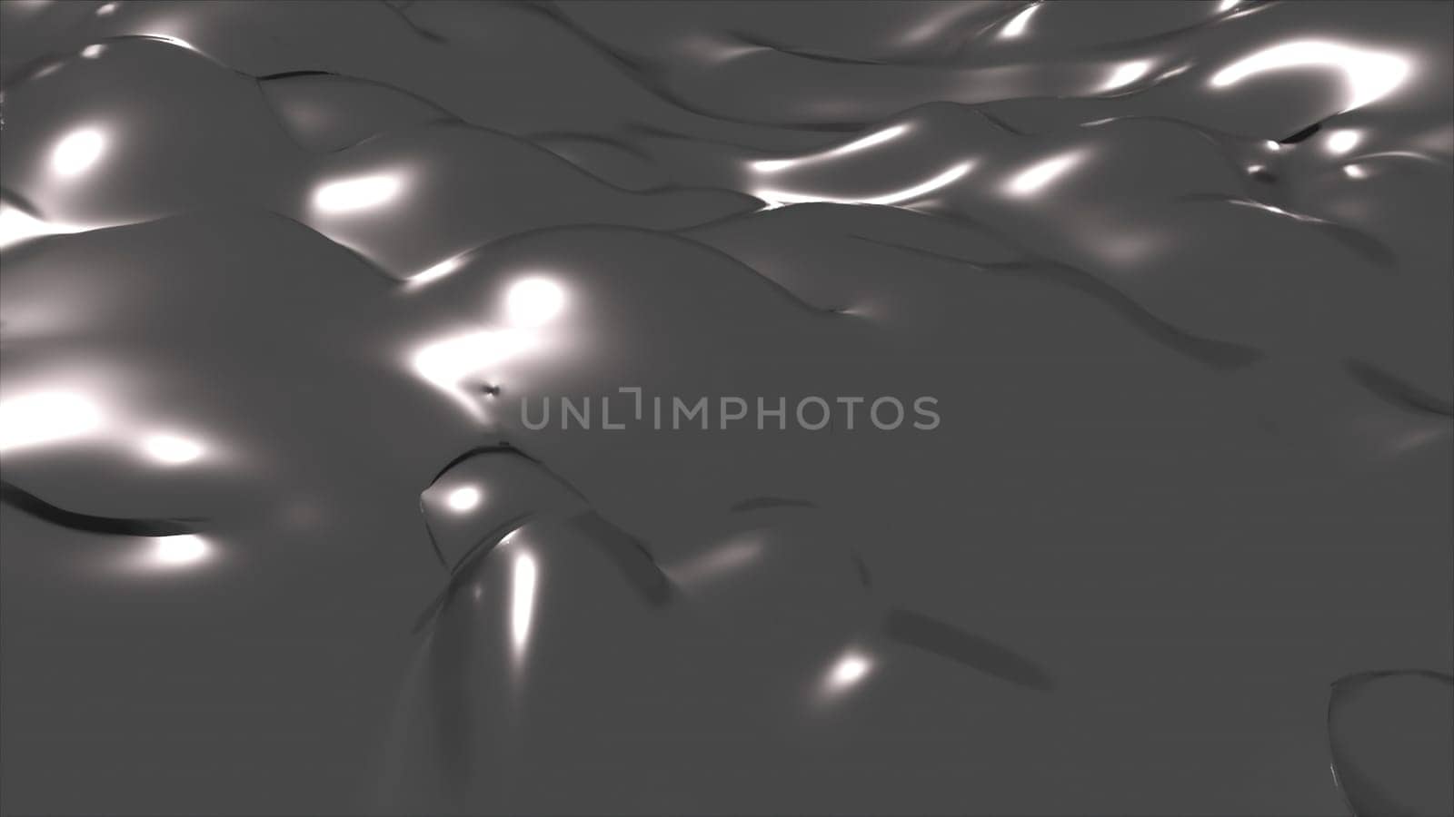 Abstract silver waves. Computer generated 3d render