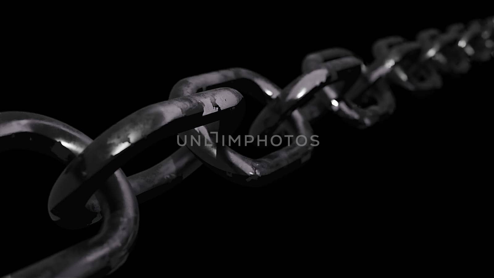 Rusty metal chain. Computer generated 3d render