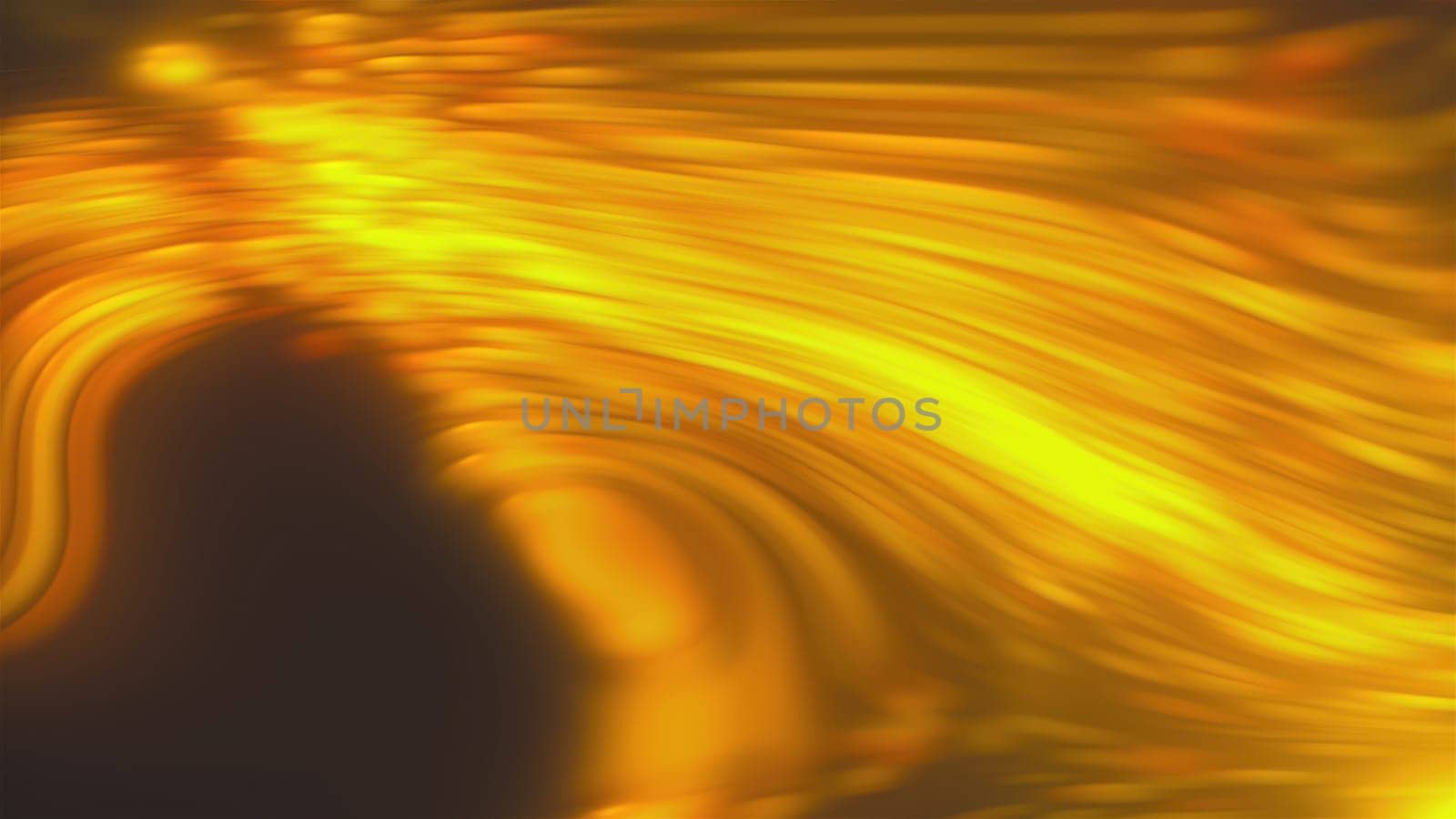 Golden wave strings. Computer generated 3d render