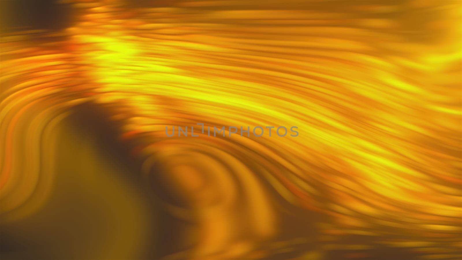 Golden wave strings. Computer generated 3d render