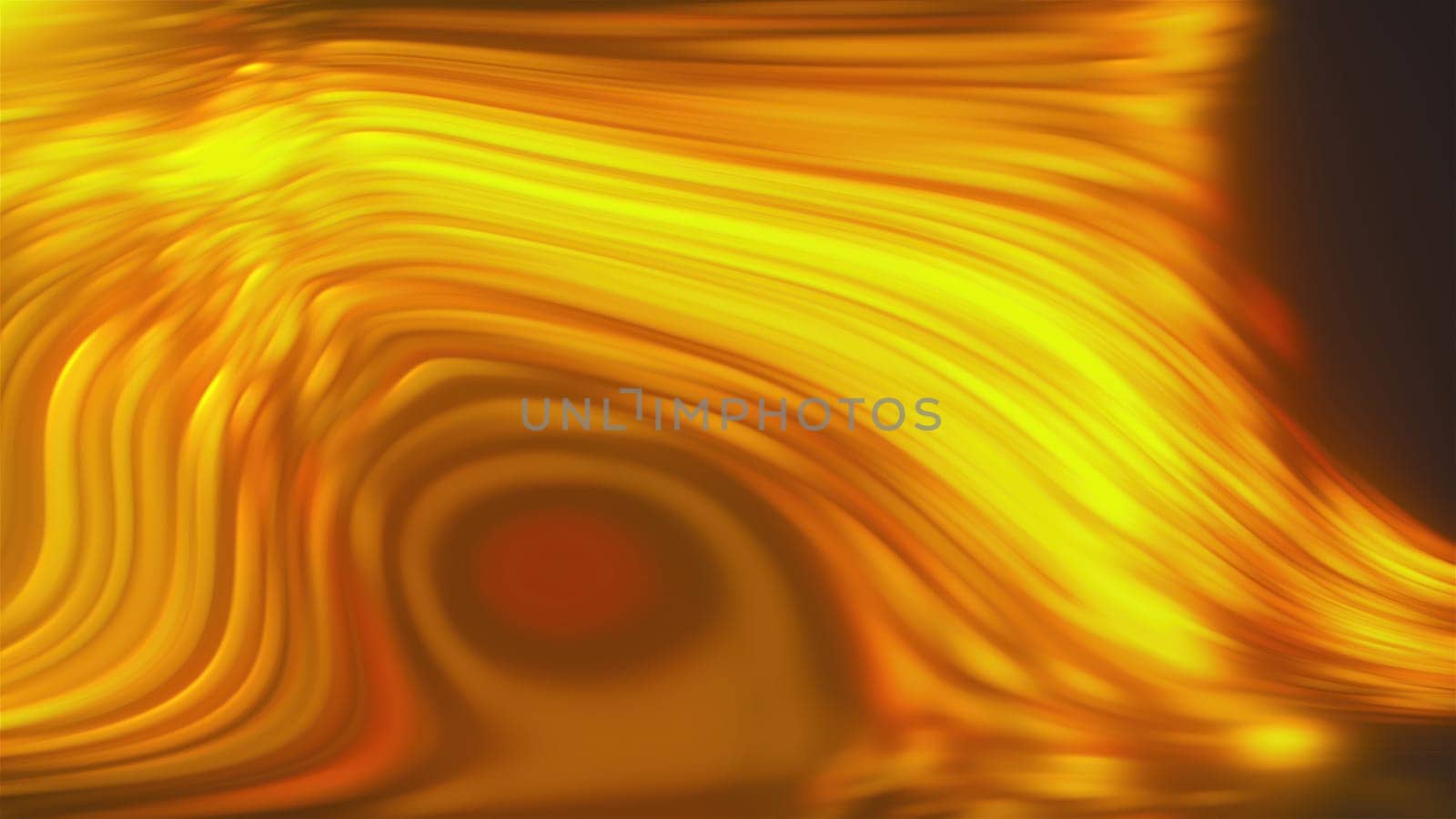 Golden wave strings. Computer generated 3d render