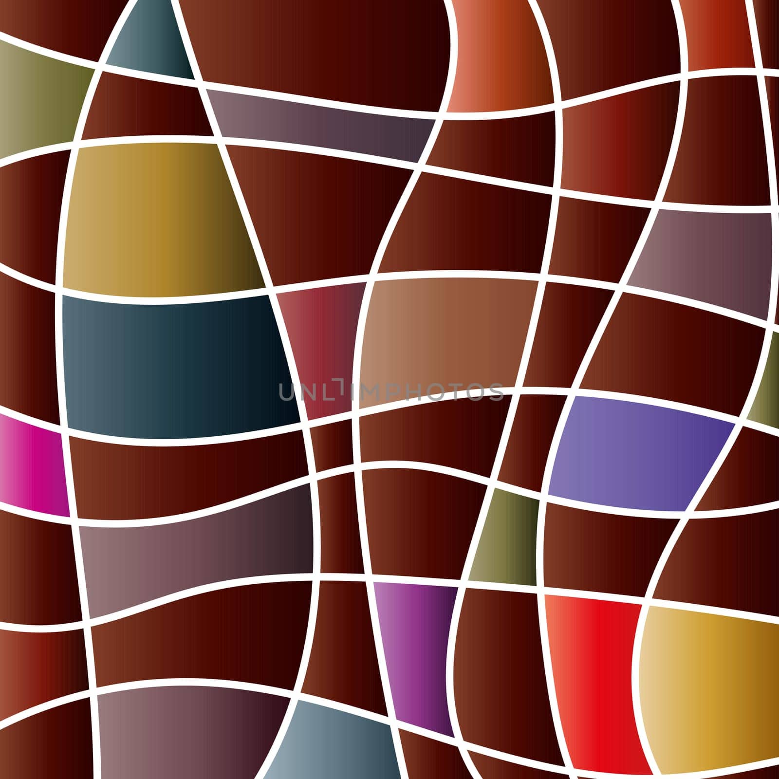 Abstract background with colorful elements inside gradient