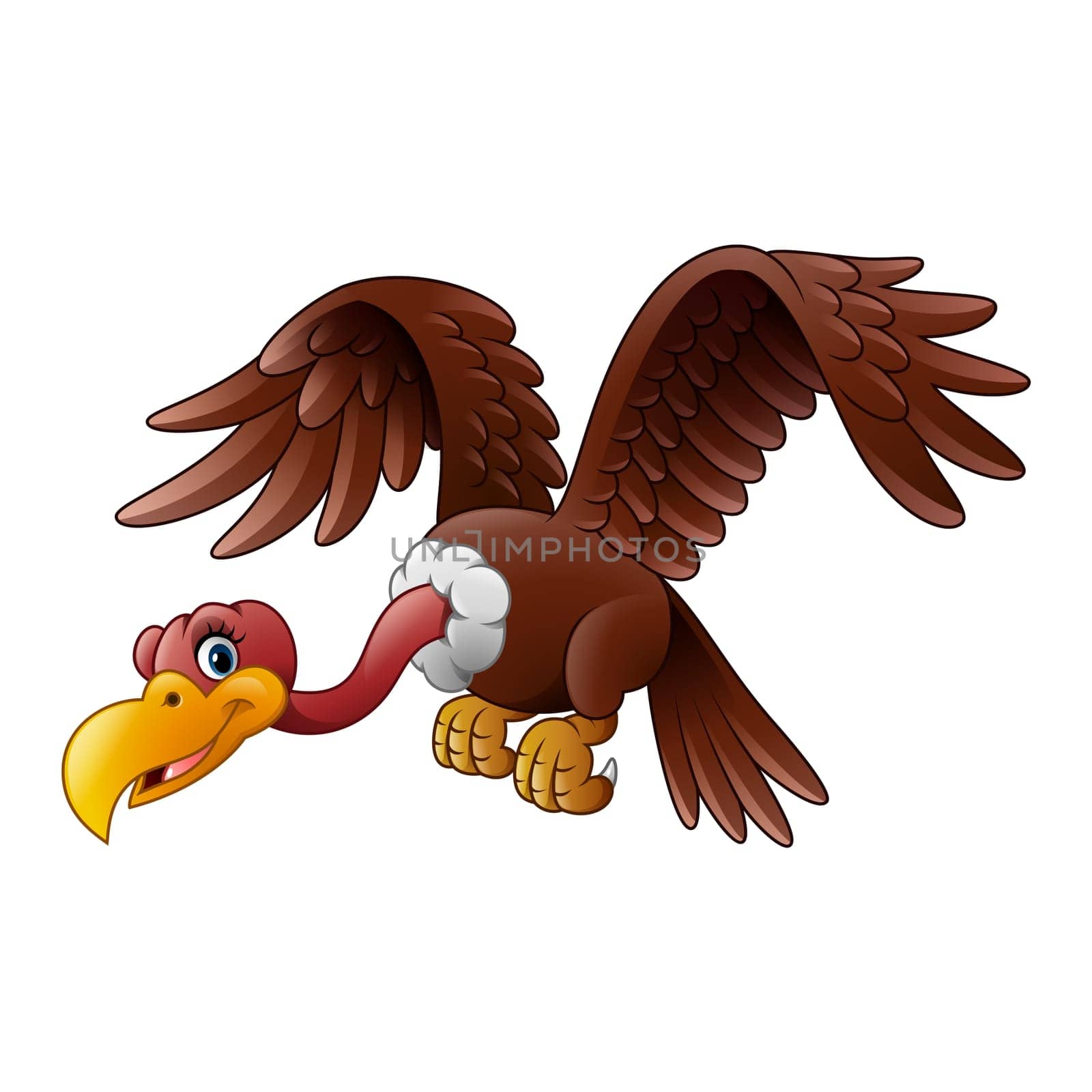 Cartoon vulture flying