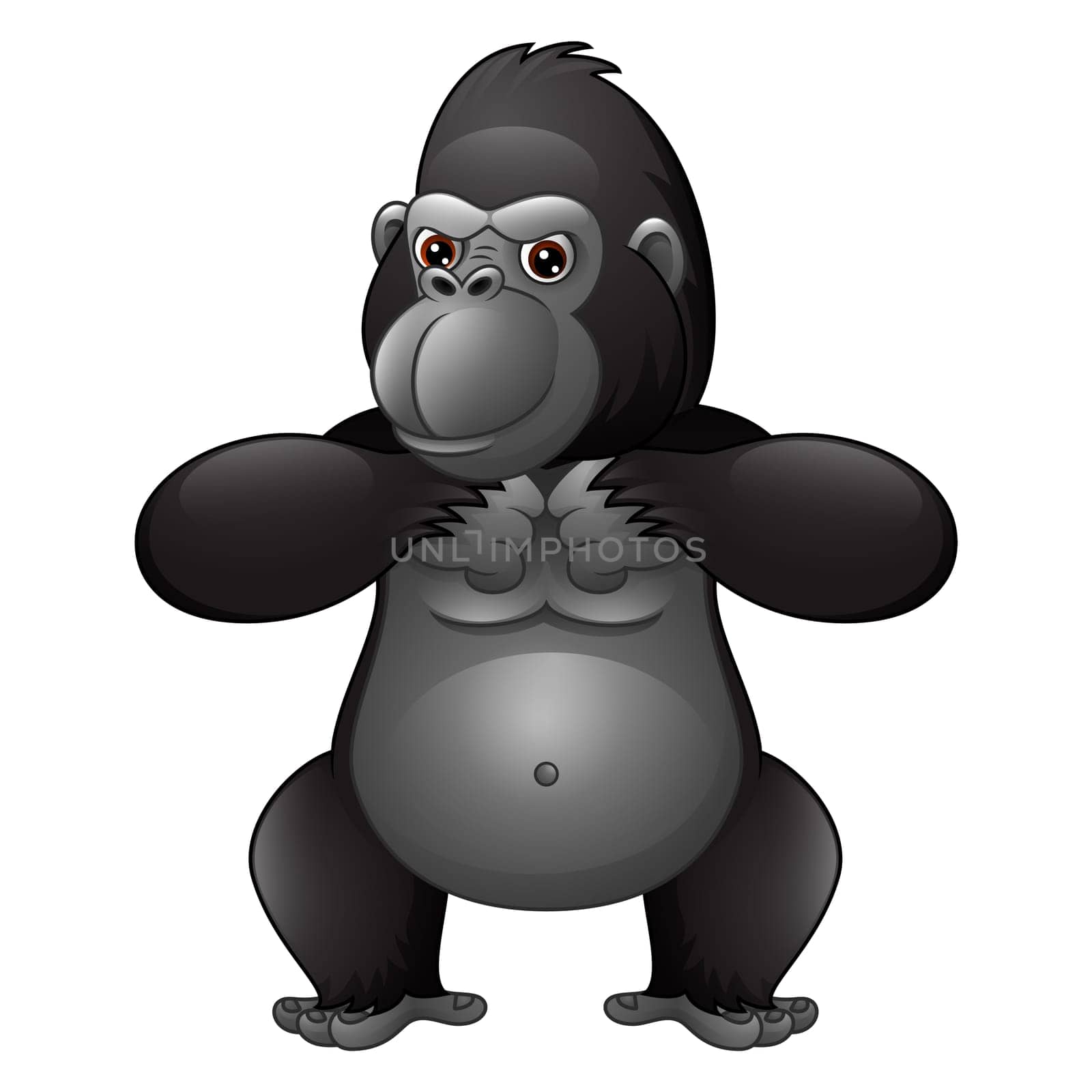 Strong gorilla cartoon