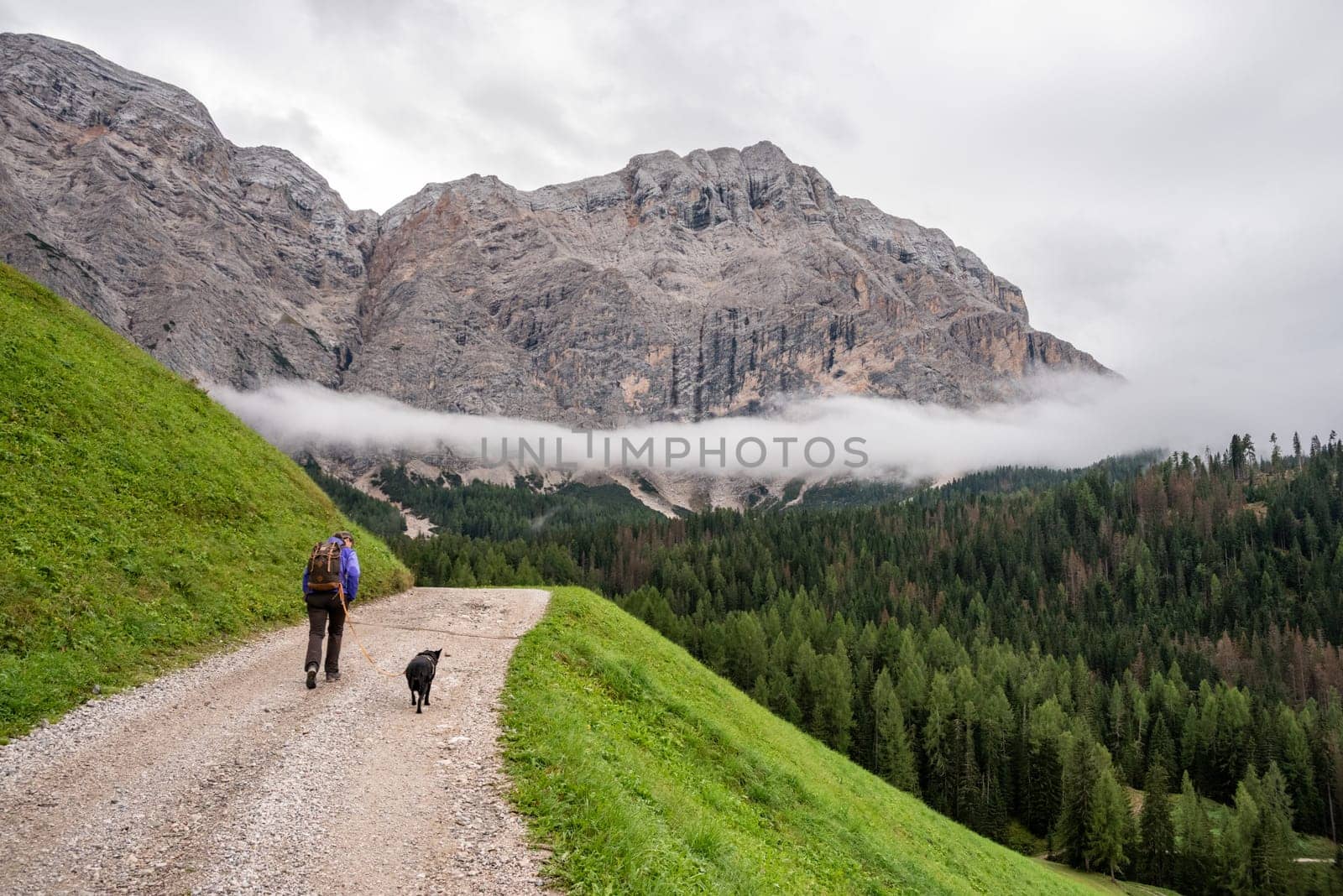 Hiking the Nature Park Fanes Sennes Prags in the Dolomite Alps, South Tirol in Italy