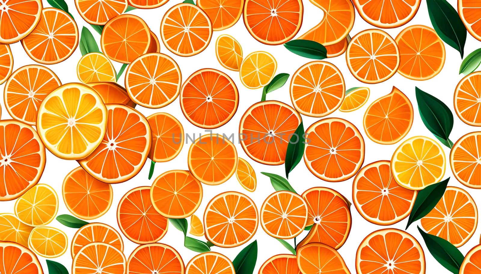 Orange and green leaves background - Generative AI
