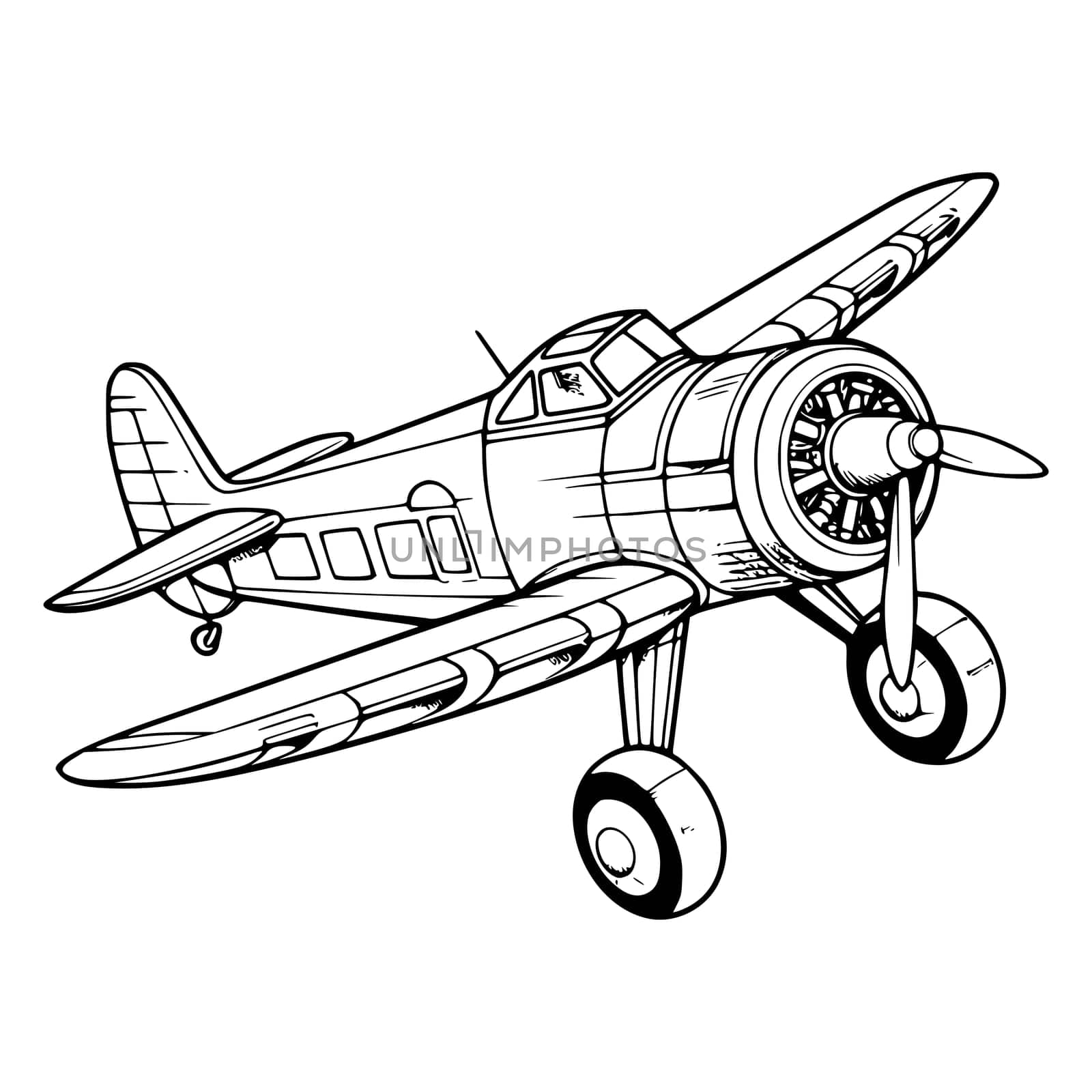 Plane coloring pages drawing for kids