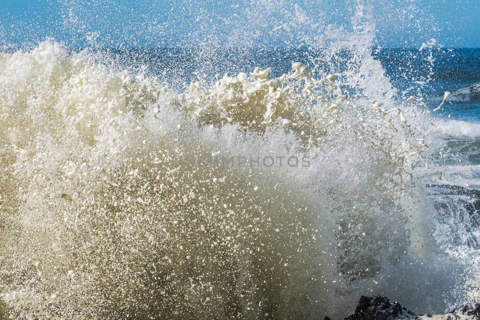 Beautiful wave breaking at the shore of Colorado, west coast USA