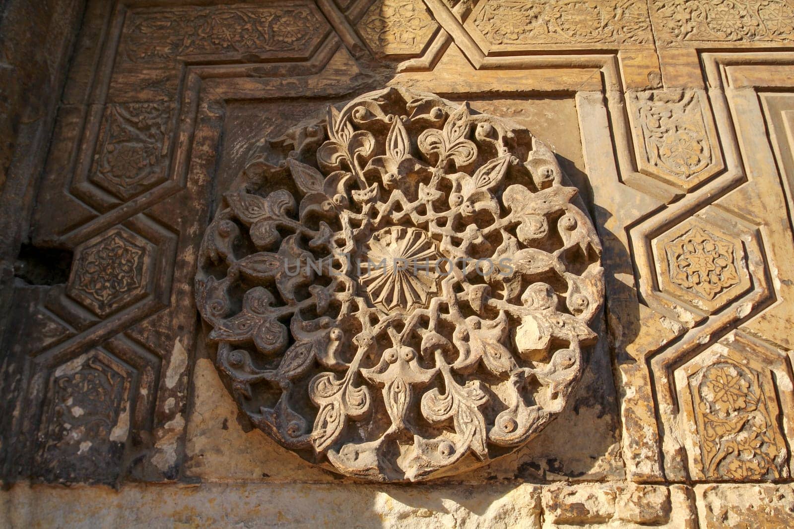 Stone Relief on the Wall of the Sultan Hasan Mosque in Cairo, Egypt