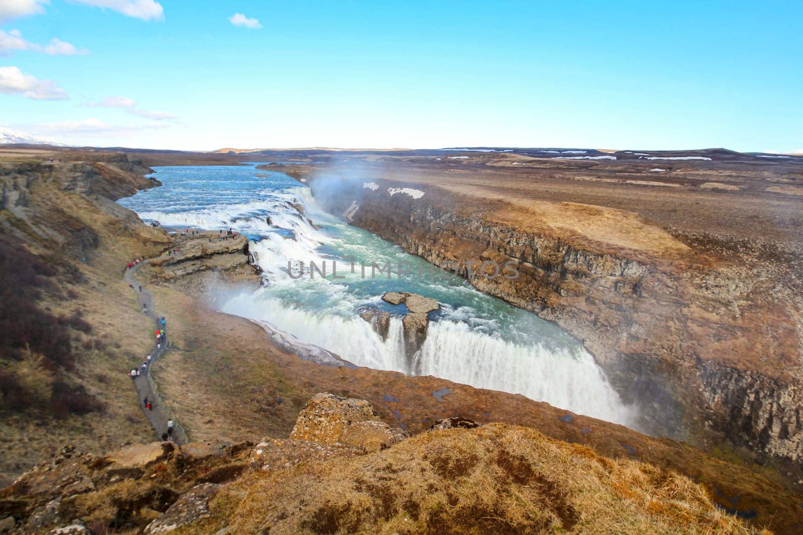 Magnificent big Gulfoss waterfall at the Golden Circle of Iceland