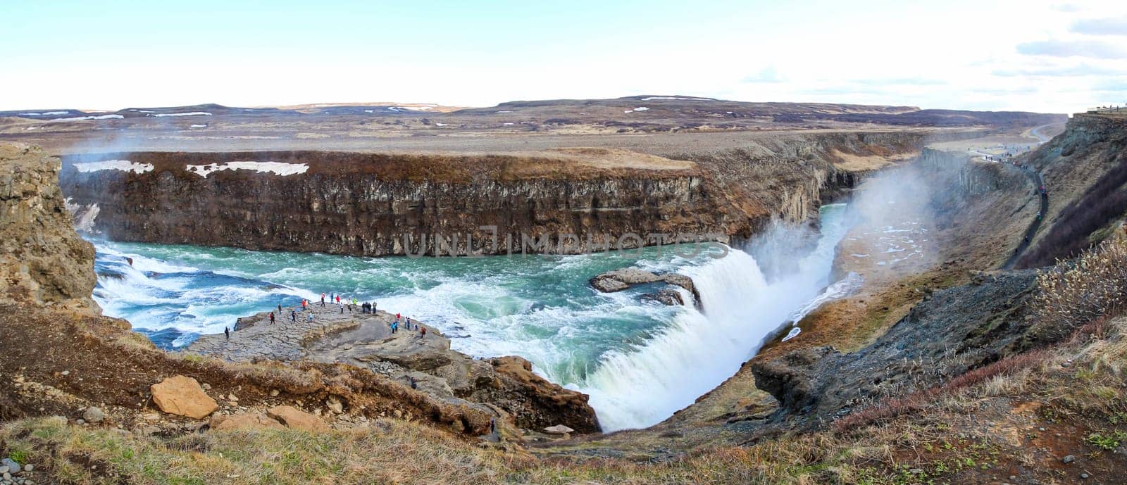 Magnificent Gulfoss waterfall at the Golden Circle of Iceland