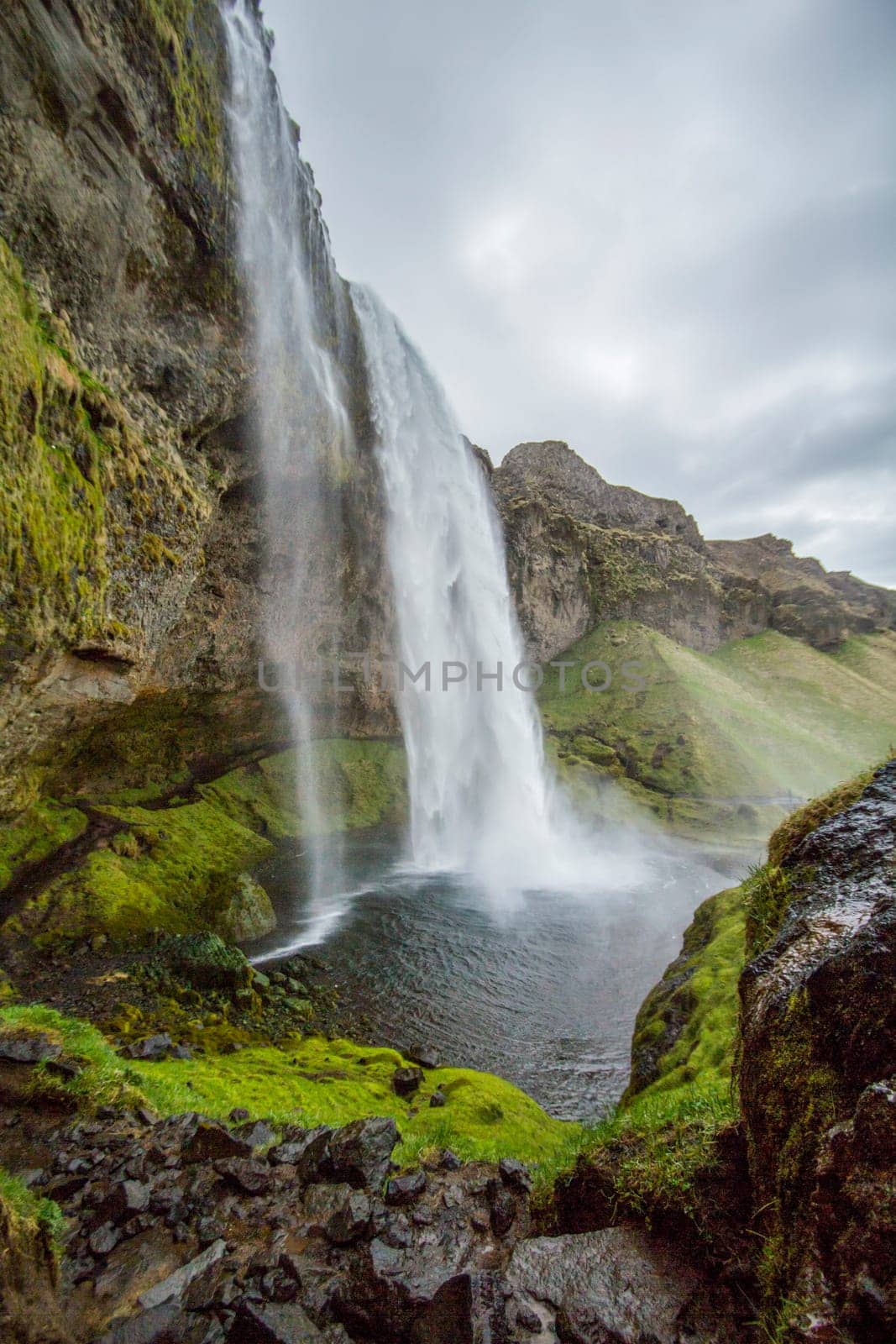 Early morning at Seljalandsfoss waterfall, Golden Circle, Iceland