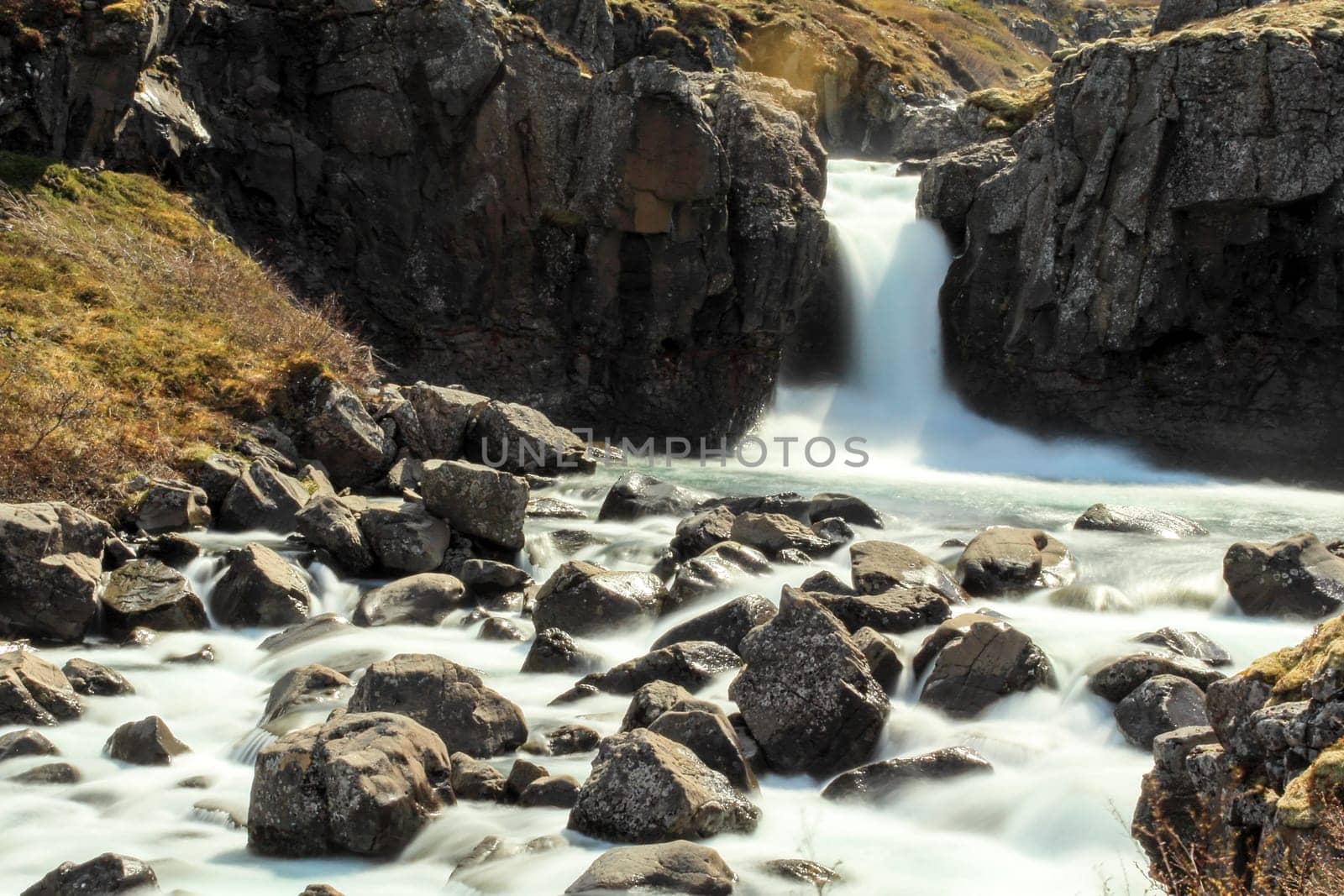 Little water cascade in the Westfjords, Iceland