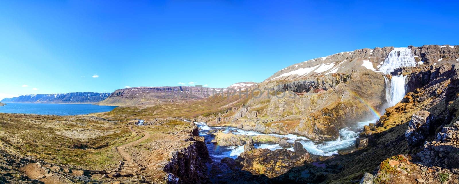 Magnificent Dynjandi waterfall in the Westfjords, Iceland