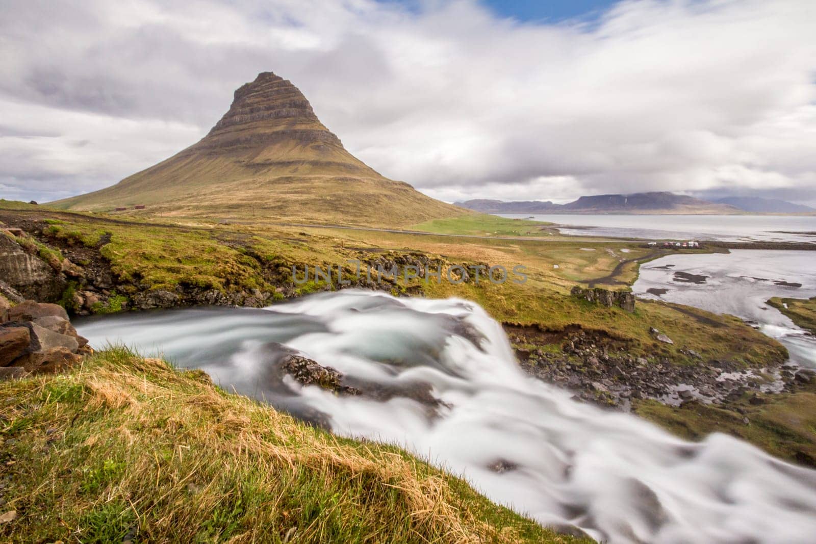 Rapids in front of impressive Grundarfjordur mountain, Iceland