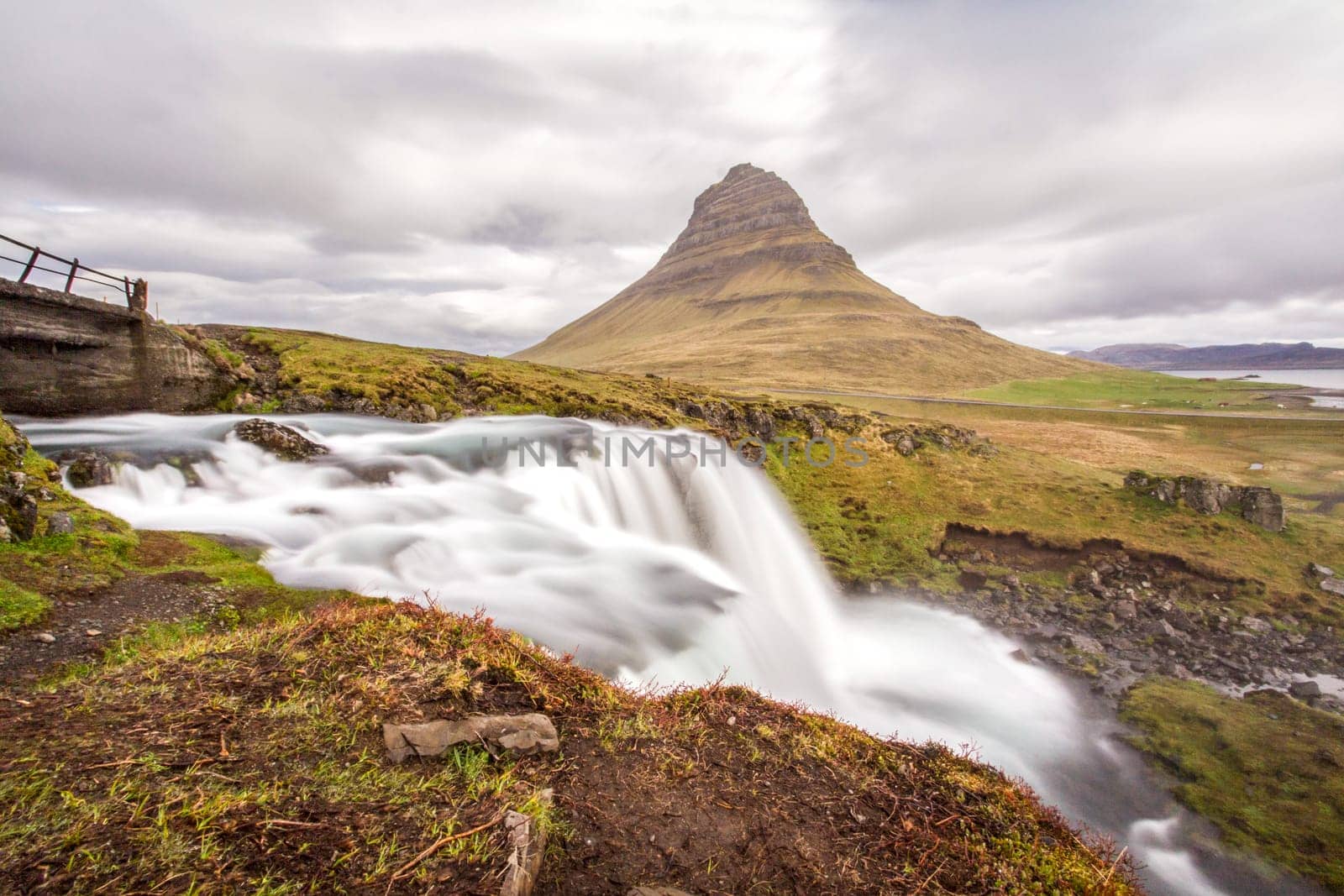 Rapids in front of impressive Grundarfjordur mountain, Iceland