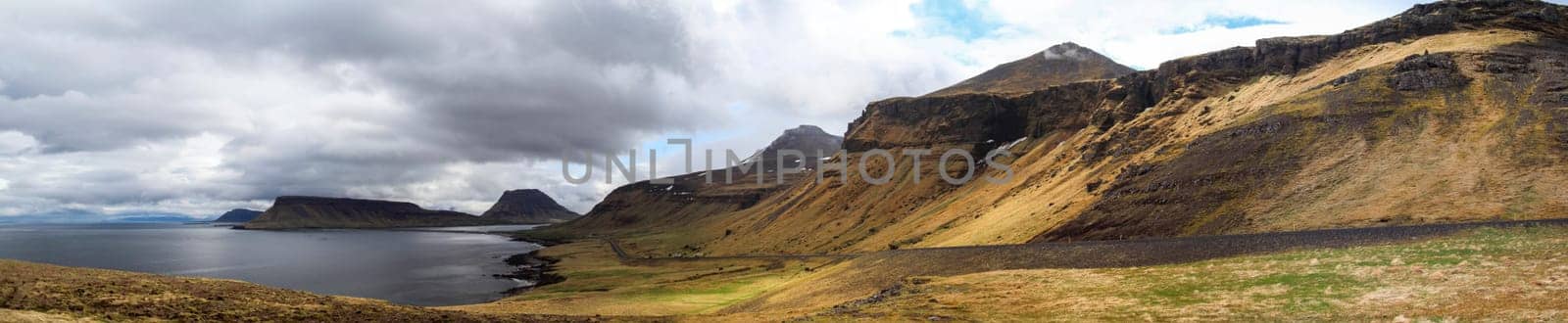 Panoramic view of coastline near Grundarfjordur, Iceland