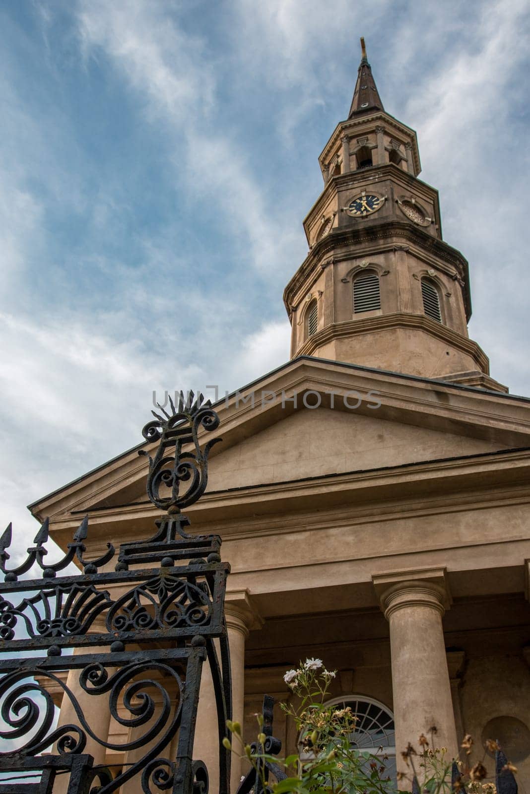 Ancient church in downtown Charleston, USA