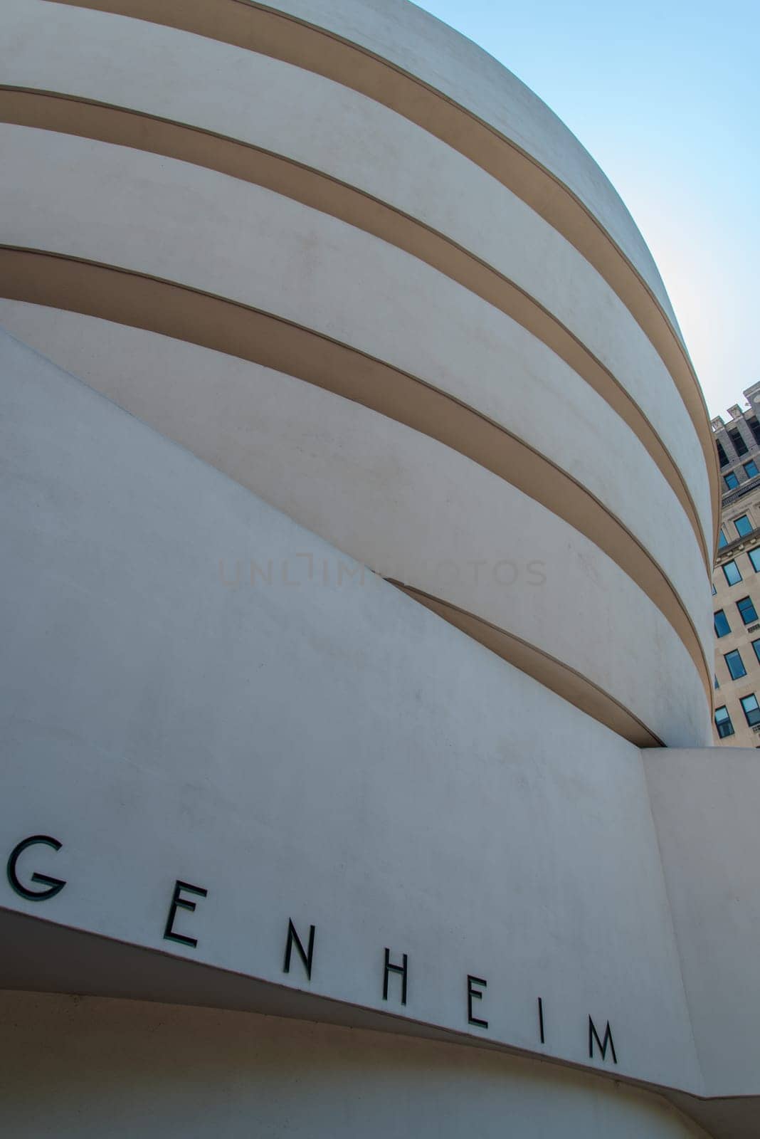 NEW YORK, USA - AUGUST 21, 2022 - Entrance of the famous Guggenheim museum in New York City, USA