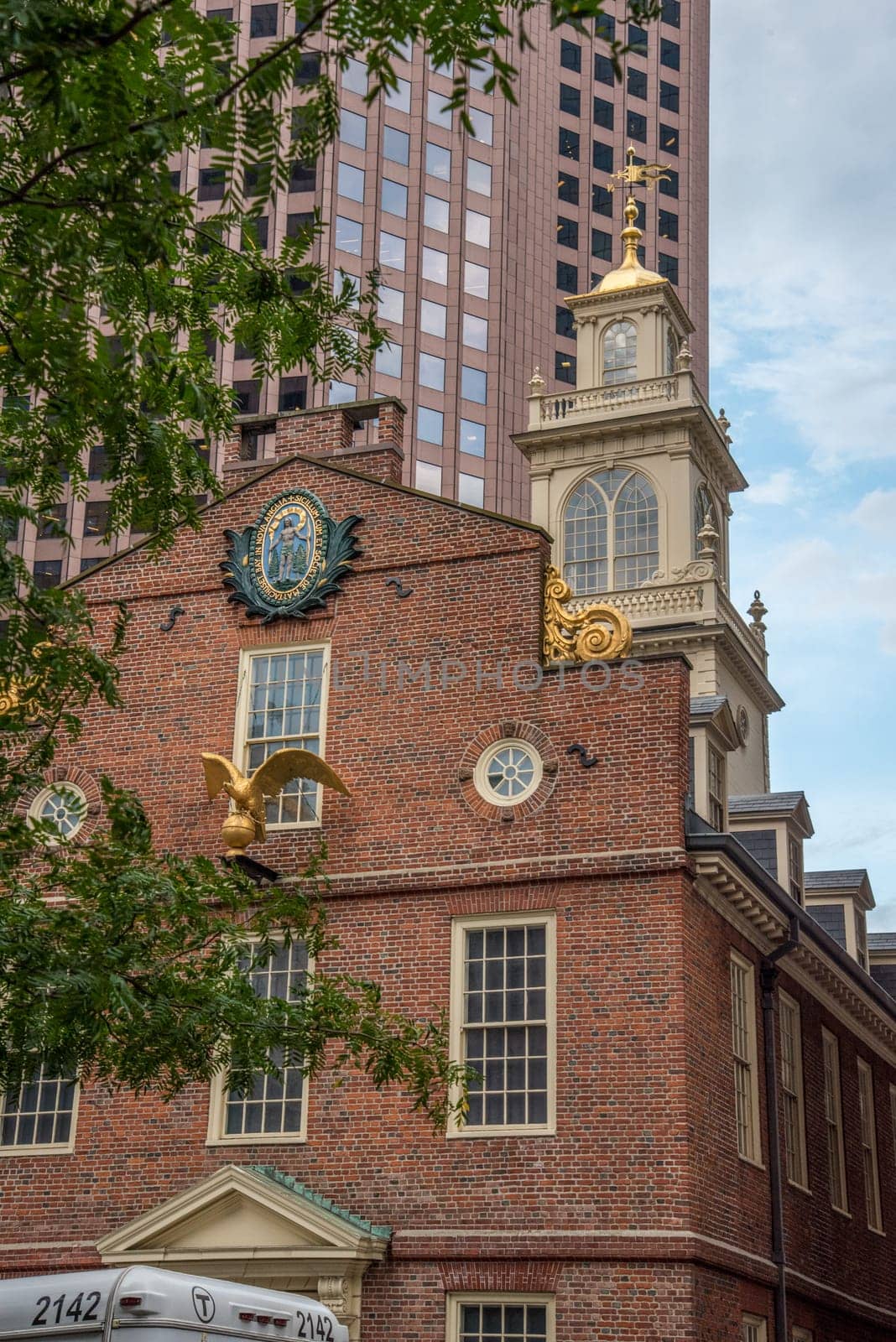 Famous old state house at the Boston freedom trail, Boston, USA