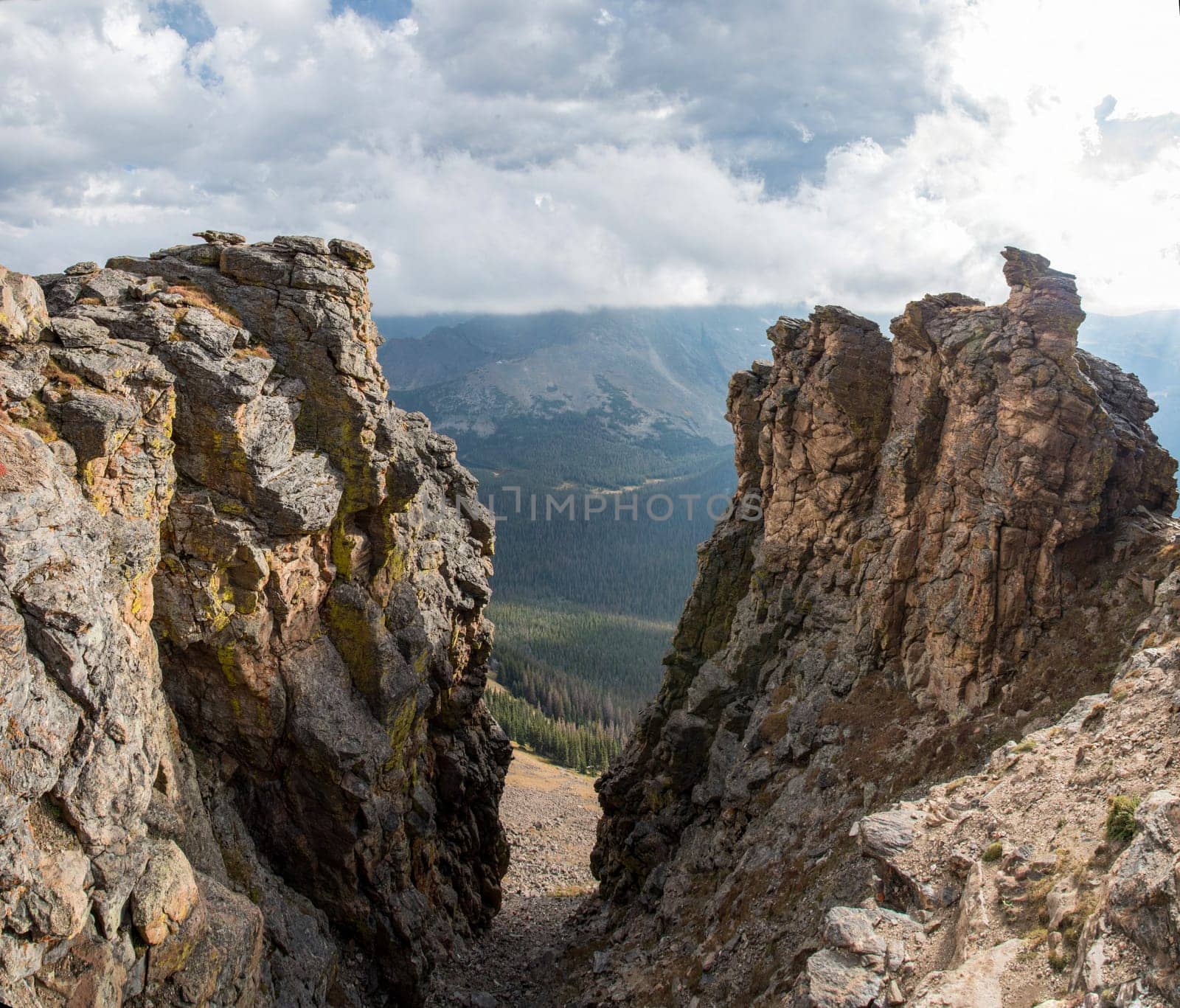 Great view up high in the mountains of Rocky Mountain NP, USA