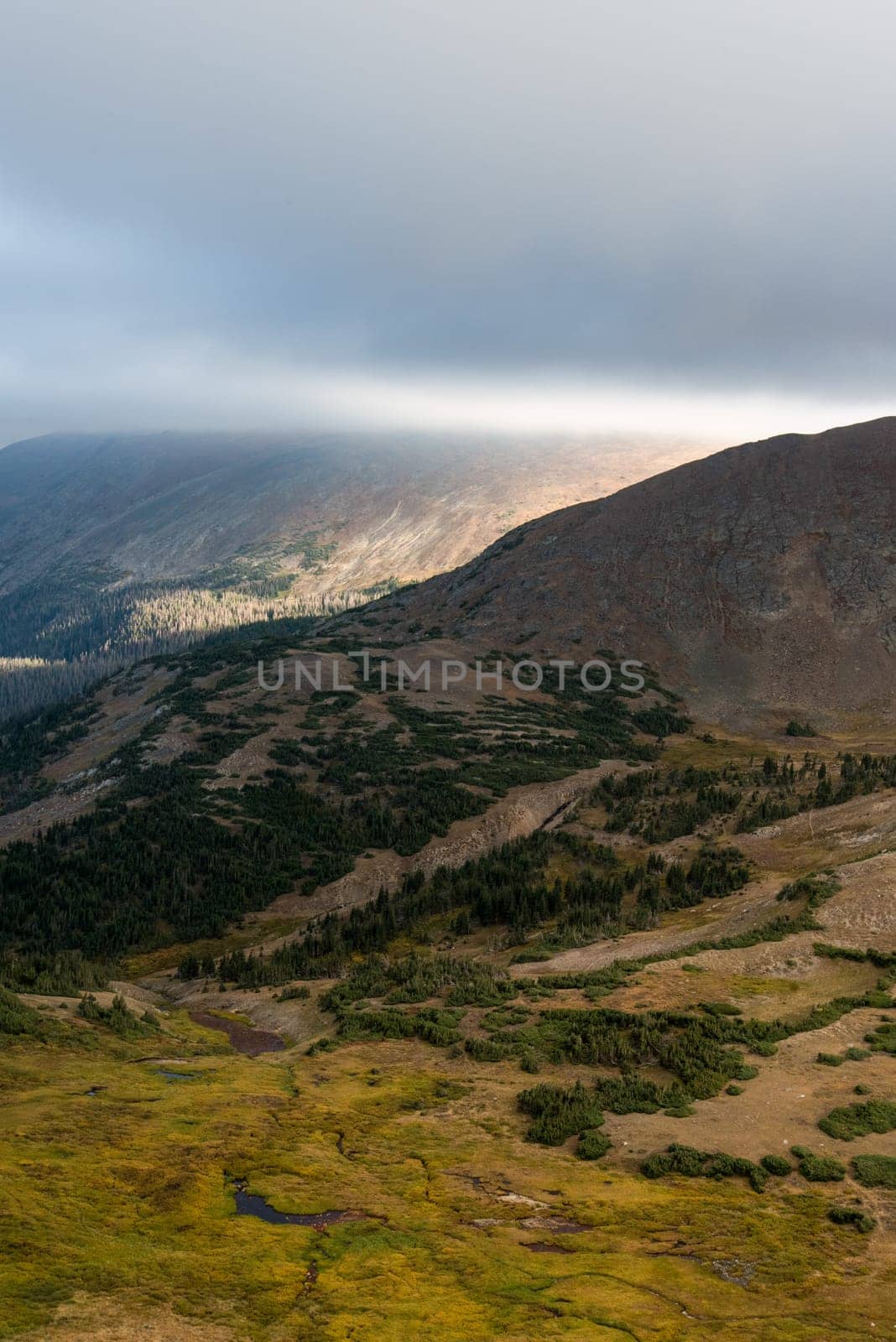 Great view up high in the mountains of Rocky Mountain NP, USA