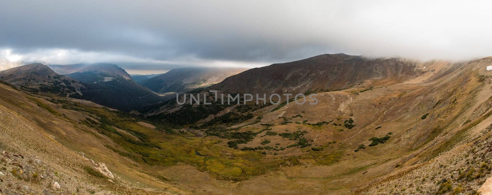 Great view up high in the mountains of Rocky Mountain NP, USA