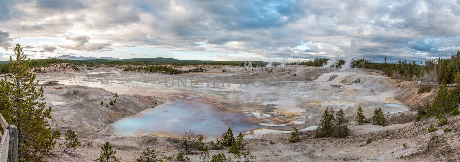 Steaming Mud Pod Area in famous Yellowstone National Park, USA