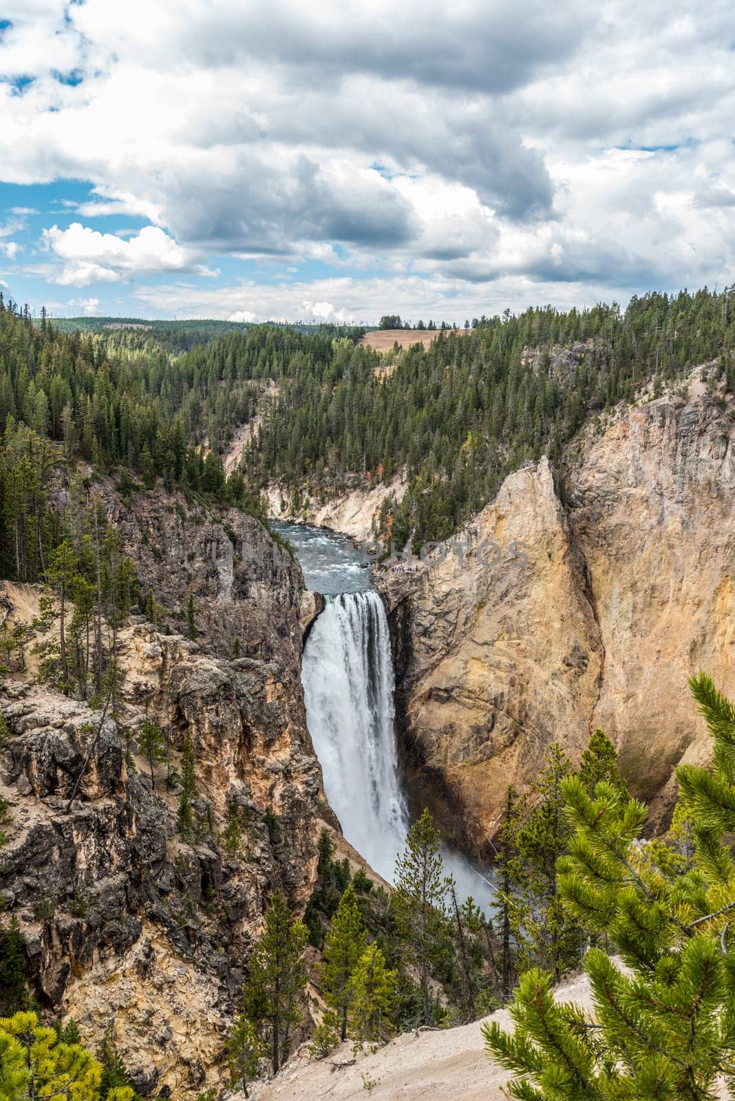 River flowing through the popular Grand Canyon of the Yellowstone, USA