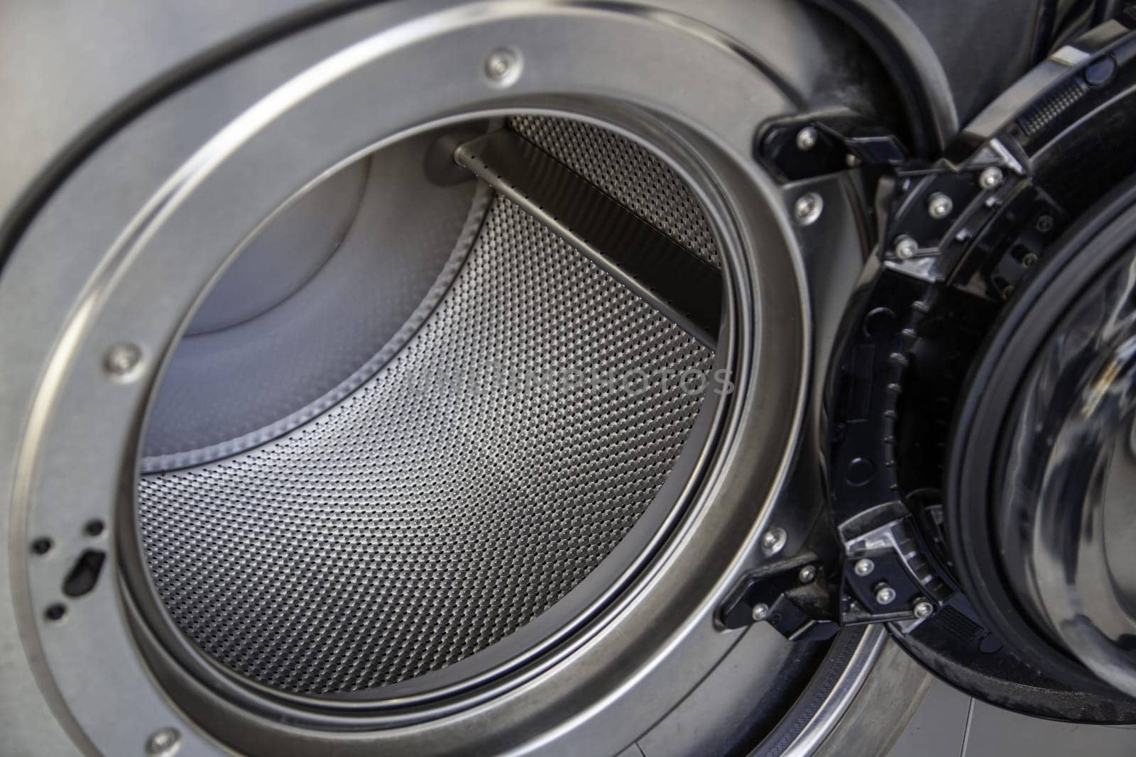 Detail of industrial washing machines, cleaning and care of clothes