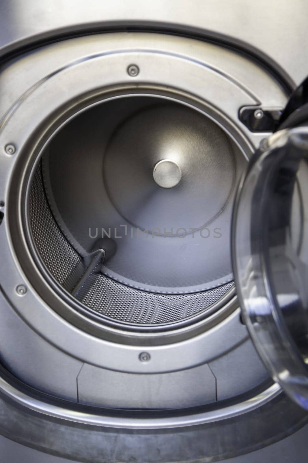 Detail of industrial washing machines, cleaning and care of clothes