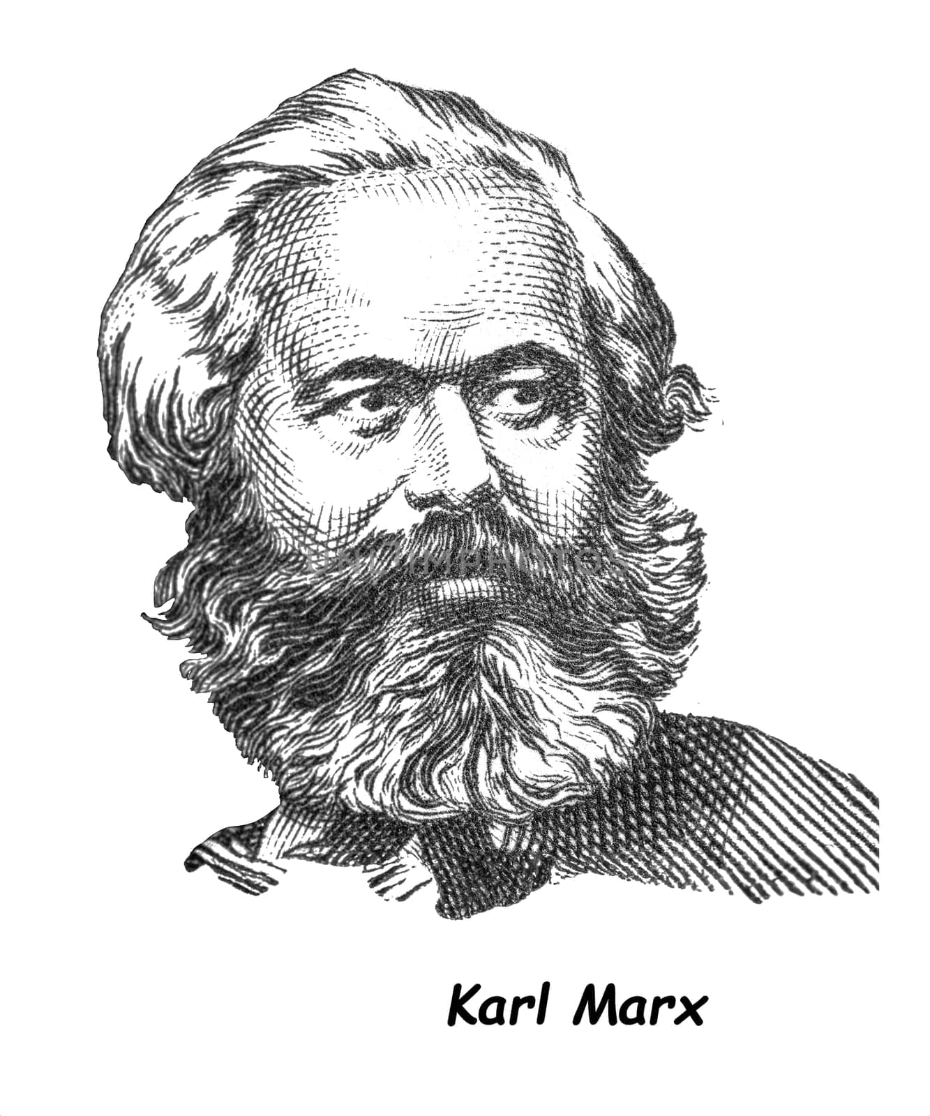 LUGA, RUSSIA - SEPTEMBER 12, 2018: A stamp printed by RUSSIA (USSR) shows Karl Marx - German philosopher, economist, political theorist, sociologist, revolutionary socialist, circa 1967